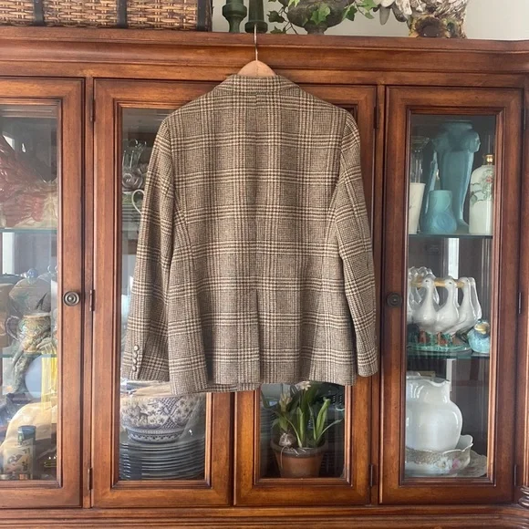 Lauren Ralph Lauren Brown and Tan Tweed Blazer - Picture 4 of 16